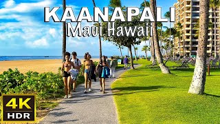 4K HDR Kaanapali Beachwalk Walking Tour  2023  Kaanapali Maui Hawaii [upl. by Irved]