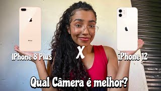 Qual câmera é MELHOR iPhone 12 X iPhone 8 Plus 📸✨💖 [upl. by Lahcear]