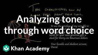 Analyzing tone through word choice  Reading  Khan Academy [upl. by Noyr]