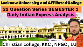 22 Question Series Analysis and PYQ for LU Exam Schedule for christian college  national pg kkc🔥 [upl. by Scot]