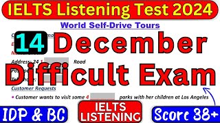 Very Hard Test 14 DECEMBER 2024 IELTS LISTENING TEST WITH ANSWERS  IELTS  IDP amp BC [upl. by Salis]