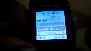 Aprenda a configurar a hora e data no celular Samsung C276L [upl. by Elwaine998]