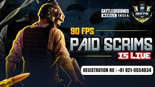 BGMI PAID SCRIMS  90FPS ESPORTS 1 TO 12PM SCRIMS  BGMI [upl. by Hanoy]