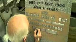 Creating a memorial headstone Raised Lead Inscription Part 1 By Lidsters of Worksopwmv [upl. by Elnukeda]