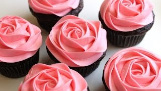 How to Frost a Rose Cupcake in 5 Seconds [upl. by Virgie518]