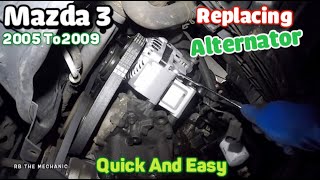 Replacing Alternator on 2005 to 2009 Mazda 3 20 [upl. by Basia]