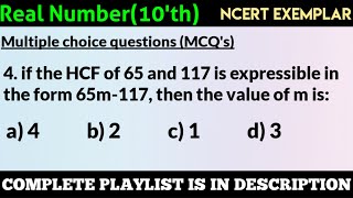 if the HCF of 65 and 117 is expressible in the form 65m117 then the value of m is [upl. by Qifahs]