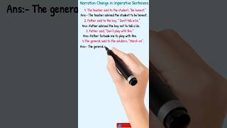 Narration Change in Imperative Sentences  direct and indirect speech narrationshorts [upl. by Alitta]