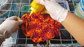 Fire Color Crumple Long Sleeve Tie Dye T Shirt How To DIY [upl. by Afton595]