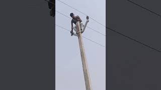 Manual installation 11000 line bihar india electricity viralshorts [upl. by Raul]