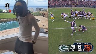 quotU Saw Itquot Lil Wayne Reacts To His Packers Beating The Bears On A Blocked Field Goal Attempt 🏈 [upl. by Elfrieda402]