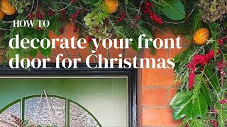 DIY Christmas door garland using natural foraged foliage [upl. by Airlee]