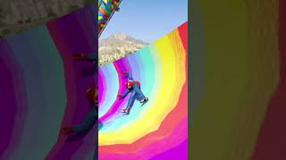 GTA 5 Ultimate Water Slide Ragdoll Spiderman  Epic Moment [upl. by Sirahs]