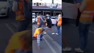 Enraged cyclist pushes Just Stop Oil protesters over [upl. by Enaek]