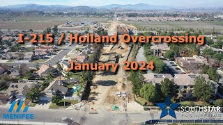 City of Menifee  I215  Holland Bridge Aerial  Jan 15 2024 [upl. by Patten548]