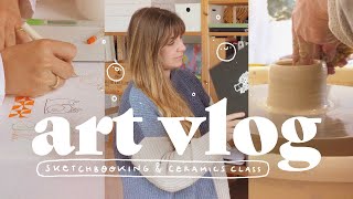 ARTIST VLOG ✿ sketchbook planning beginning a new one and taking my very first throwing class ✿ [upl. by Midas919]