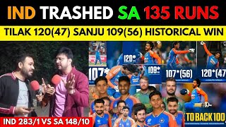 IND 🇮🇳 Trashed SA 🇿🇦 4th T20 Match I Sanju 10956 Tilak 12047 Rocks I IND Exposed SA [upl. by Rizzi431]