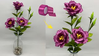 DIY  How To Make Lisianthus Flower From Satin Ribbon Easy  Satin Ribbon Flowers Easy [upl. by Oiromed779]