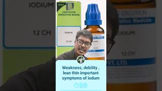 Iodum weakness debility lean thin anxiety homoeopathic medicine iodum youtubeshorts [upl. by Thorrlow164]