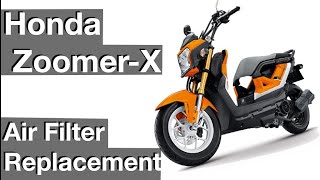 Air Filter Replacement Honda Scooter ZoomerX How to instructions [upl. by Ardeid428]