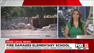 Las Vegas elementary school damaged in overnight fire [upl. by Noy636]