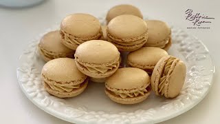 Coffee Caramel Macaron 咖啡焦糖马卡龙 [upl. by Ardnazxela]