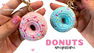 Dona Amigurumi Llavero PASO A PASO crochet keychain donut [upl. by Hcurob]