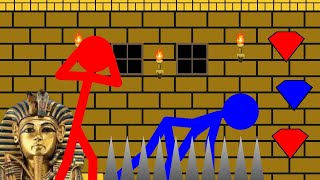 Watergirl and Fireboy Stickman Animation  Pyramid Temple Parkour [upl. by Waylen]