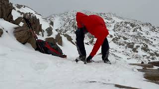 Snowdon winter wild camp and summit via the watkin path [upl. by Onailimixam]