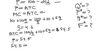 Finding Longrun Equilibrium from Cost FunctionsII [upl. by Drobman]