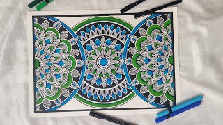 How to Draw Mandala Art  SemiCircle Mandala  How to draw Mandala for Beginners  Easy mandala [upl. by Philips]