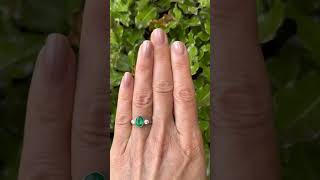 Era 1870s Emerald Vintage ring  Three Stone Filigree Ring estatediamondring elegantring [upl. by Im90]