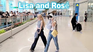 Blackpink Lisa and Rosé Arrival from Paris [upl. by Lucretia]