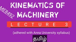 Kinematics of machinery UNITI L 3 Kinematic PairAnna University Dhronavikaash [upl. by Anai800]