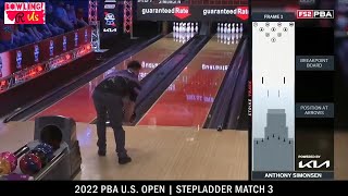 2022 PBA US Open Stepladder  Match 3 Anthony Simonsen vs Jason Belmonte [upl. by Aufmann210]