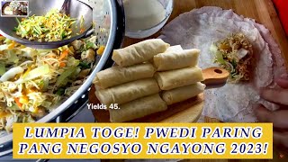 LUMPIANG TOGUE  LUMPIANG GULAY  VEGETABLE SPRING ROLL PINOY STYLE SA AKING TINDAHAN 2023 [upl. by Sapowith]