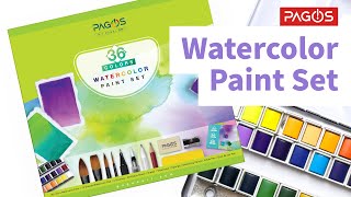 Pagos Artist Quality 36 Paints AllInOne Watercolor Set  Unboxing [upl. by Iver]