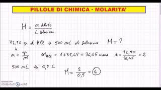 Pillole di Chimica  Molarità [upl. by Anavahs300]