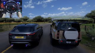 Convoy Range Rover Velar 2018 vs Land Rover Defender OffRoad 2020  Forza Horizon 5  Logitech G29 [upl. by Aihsoj114]