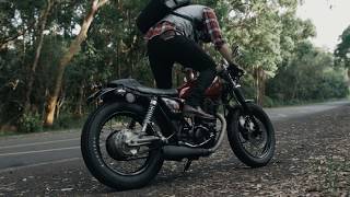 Yamaha SR400 custom Cafe Racer Ride [upl. by Lleryt]