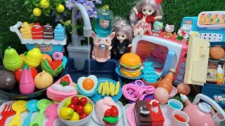 satisfying cut fruits and vegetablescooking and making mini foodunboxing hello kitty kitchen set [upl. by Enaz]