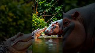 Hippo vs Crocodile The Ultimate Fight  zoology showdown [upl. by Ylak]