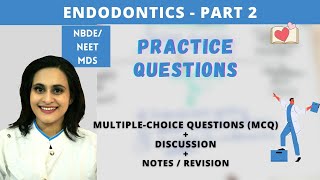 endodontics lecture  QampA  mcq part 2 [upl. by Sergius]