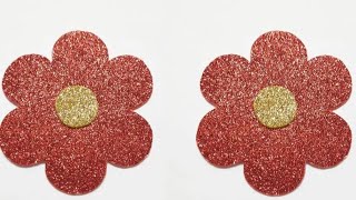 Flowers from glitter paper How to make flower Glitter Paper Very easy for kids utv video [upl. by Riley]