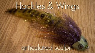 Fly Tying Articulated Sculpin  Hackles amp Wings [upl. by Okoyk]