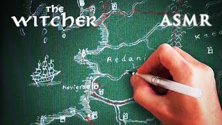 ASMR 1hr The Witcher  Drawing Map on Cloth Canvas  Deep Voice [upl. by Eiddet]