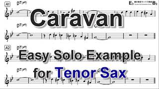 Caravan  Easy Solo Example for Tenor Sax [upl. by Oizirbaf]