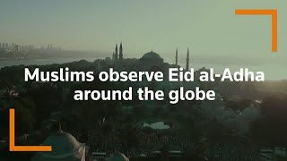 Muslims observe Eid alAdha around the world [upl. by Brear]