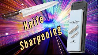 Sharpening a gyuto knife with Minosharp MS471 combination whetstone 2401000 [upl. by Rattan]