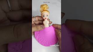 DIY Clay Beautiful Pink Colour Doll 💃 Beautiful Pink Dress Doll Making 🎎 Pink Barbie Doll 🪆shorts [upl. by Lecia]